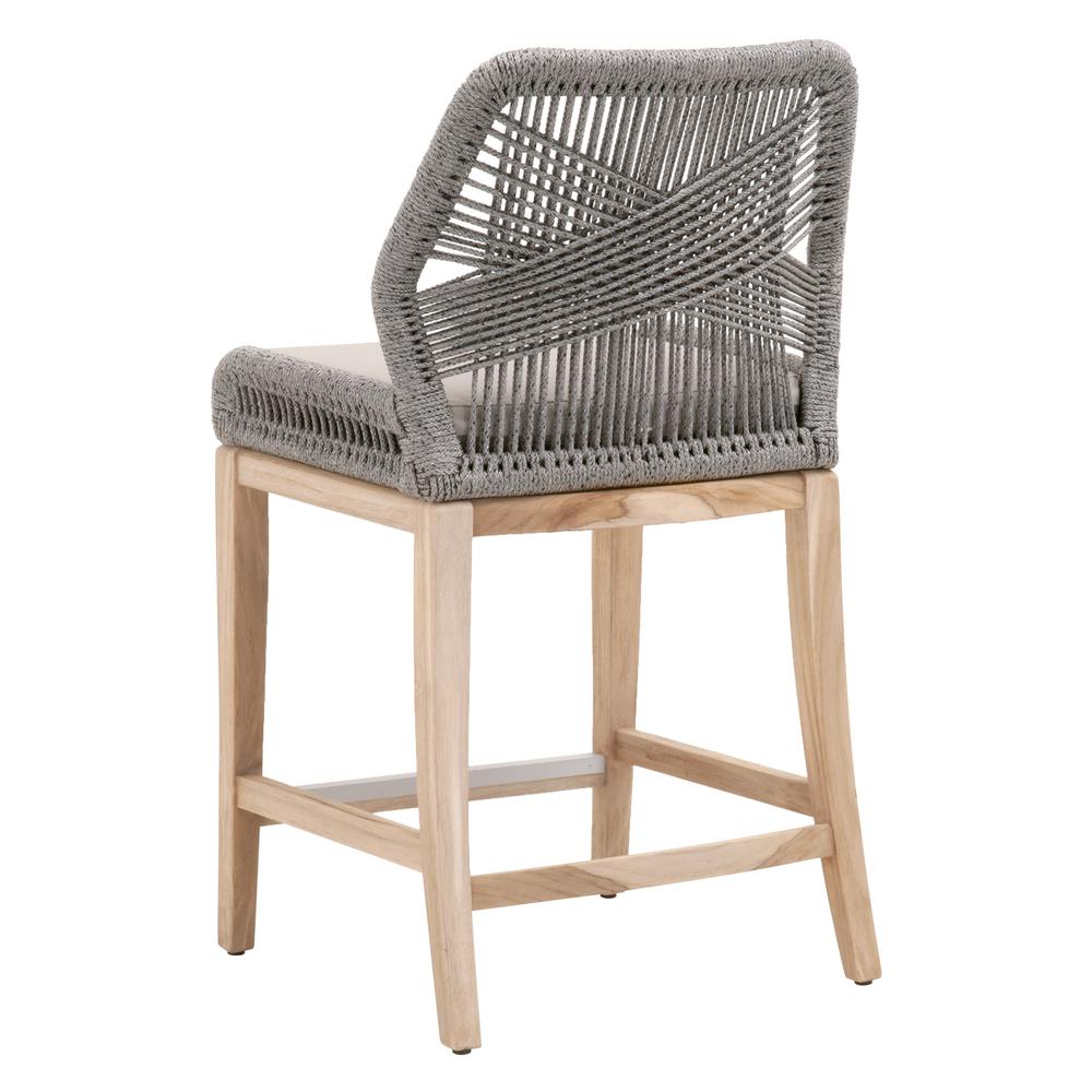 Loom Outdoor Counter Stool  in Gray Teak. Picture 4