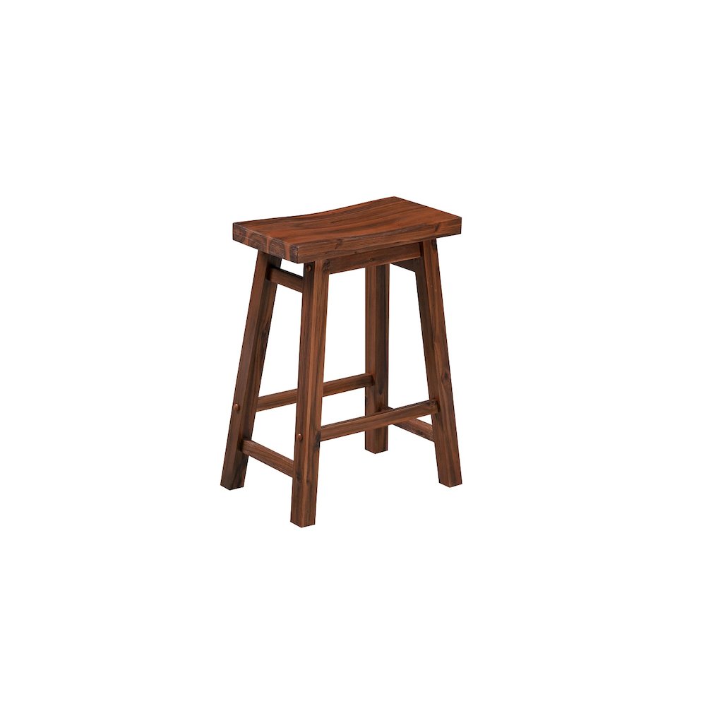 Sonoma Backless Saddle Counter Stools - Chestnut Wire-Brush - Set of 2. Picture 3