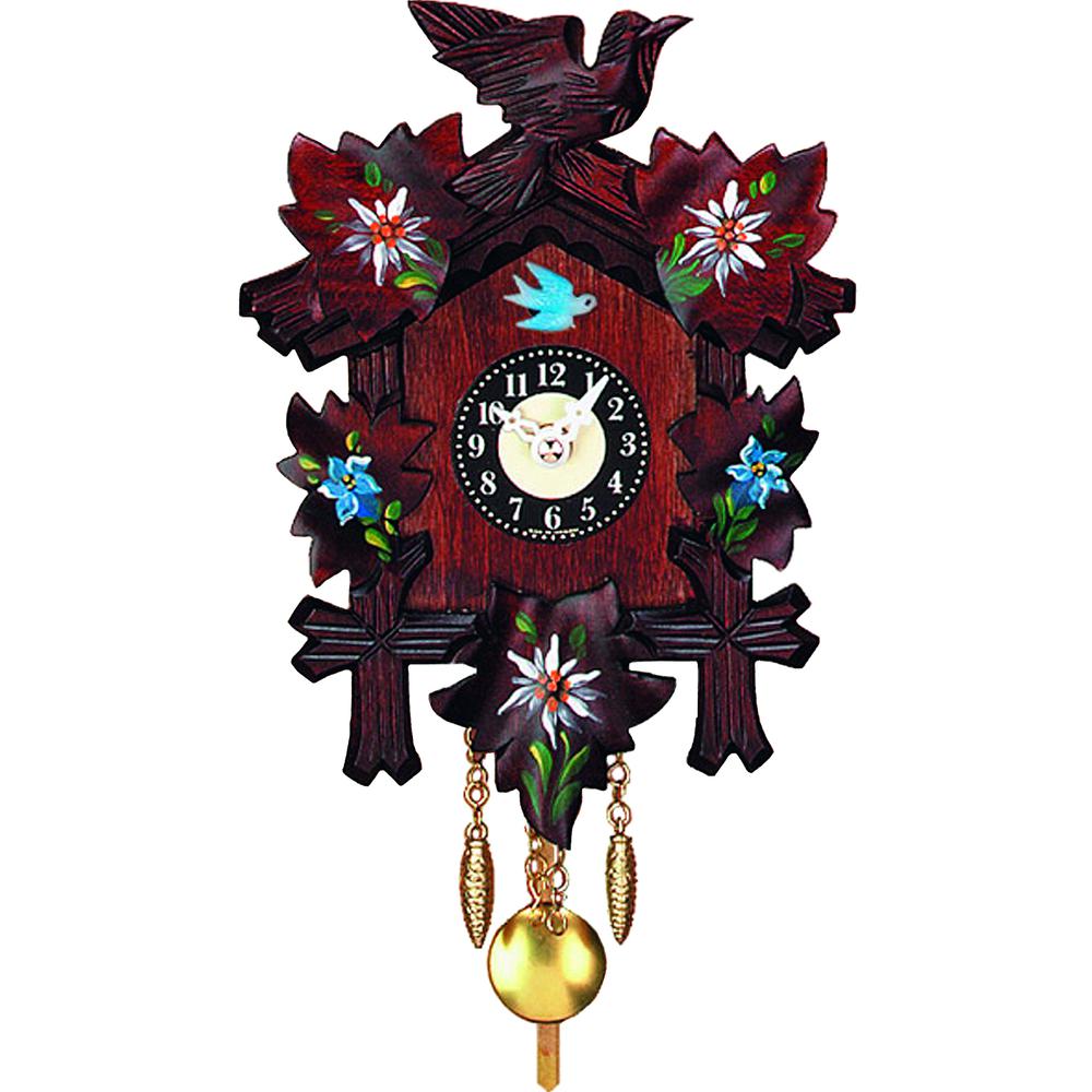 0126-10QP - Engstler Battery-operated Clock - Mini Size with Music/Chimes - 6.75"H x 5"W x 3"D. Picture 1