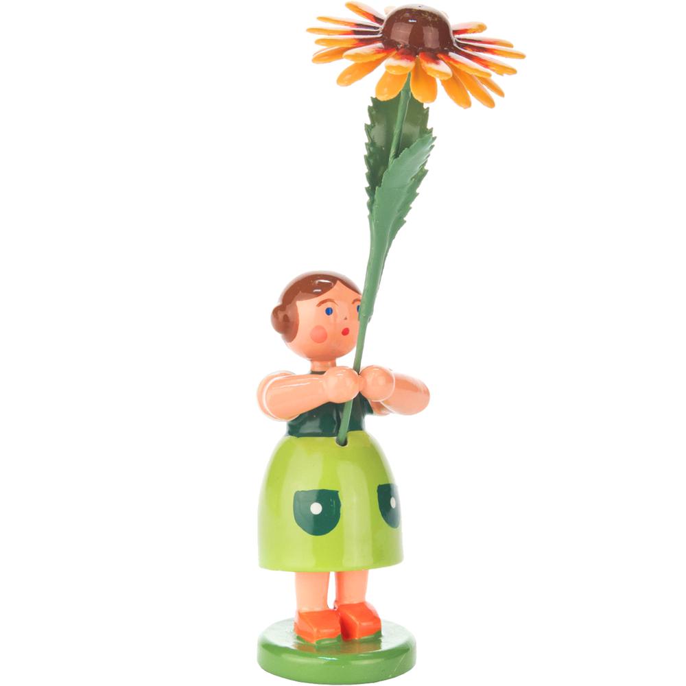 Dregeno Easter Ornament - Green Flower Girl - 4.5"H x 1.25"W x 1.25"D. Picture 1