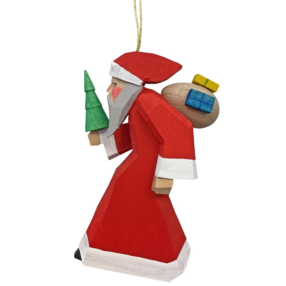 083051-1H - Dregeno Ornament - Santa with Gifts - 3.5"H x 2"W x 1.5"D. Picture 1