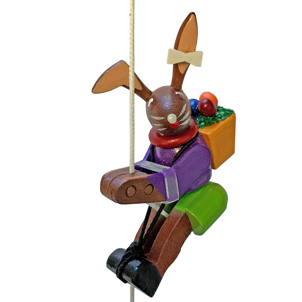 105-057-1 - Dregeno Wooden Toy - Climbing Bunny - 2"H x .675"W x 1.675"D. Picture 1