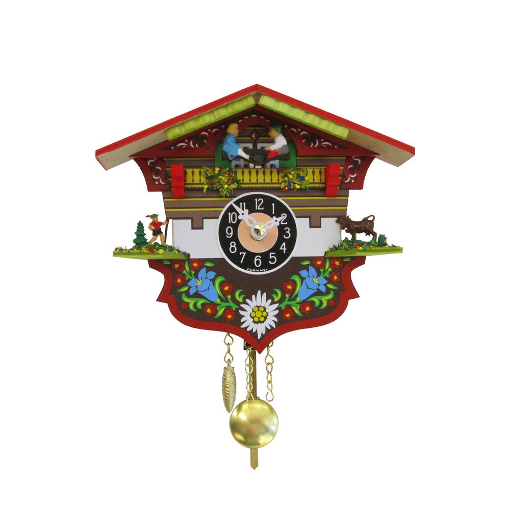 Engstler Battery-operated Clock - Mini Size with Music/Chimes - 5"H x 5.75"W x 2.5"D. Picture 1