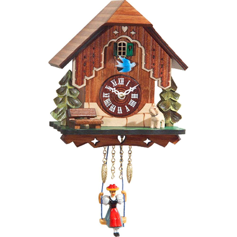 Engstler Battery-operated Clock - Mini Size with Music/Chimes - 7"H x 6"W x 4"D. Picture 1
