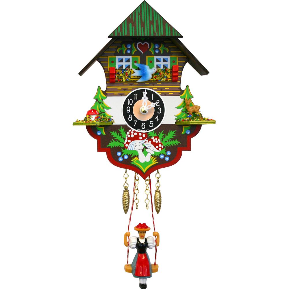 Engstler Battery-operated Clock - Mini Size with Music/Chimes - 6.5"H x 5.25"W x 3"D. Picture 1