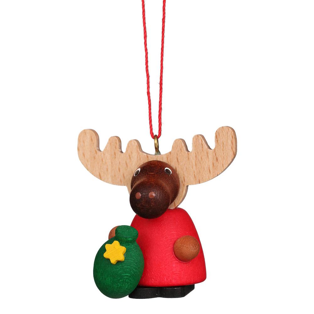 Christian Ulbricht Ornament - Moose Santa - 1.5"H x 1.5"W x 1"D. Picture 1