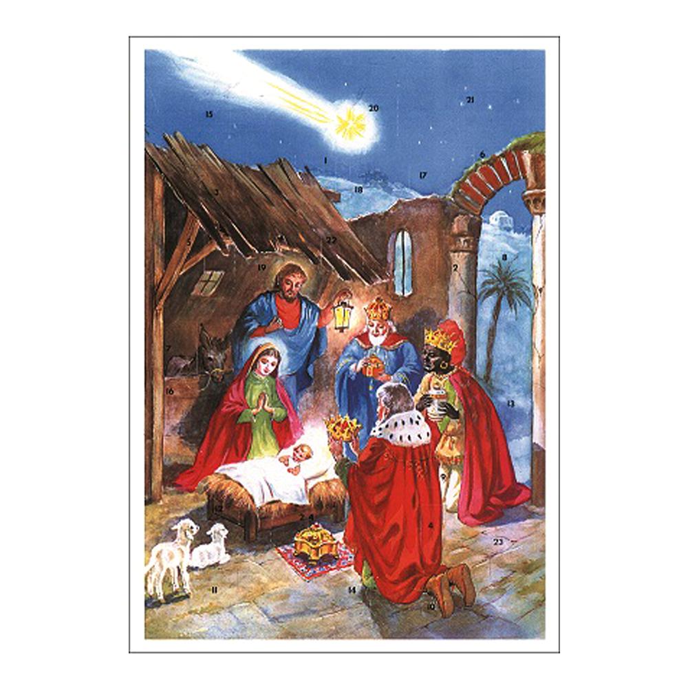 10077 - Korsch Advent - Nativity with shooTing star - 11.75"H x 11.5"W x .1"D. Picture 1