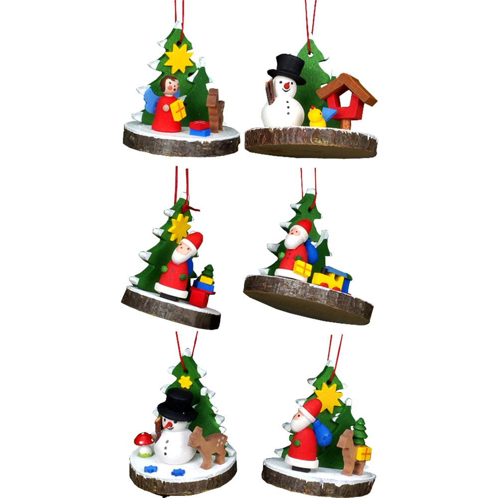 Christian Ulbricht Ornament - Assorted Treeslice (Set 6) - 2"H x 1.5"W x 1.5"D. Picture 1