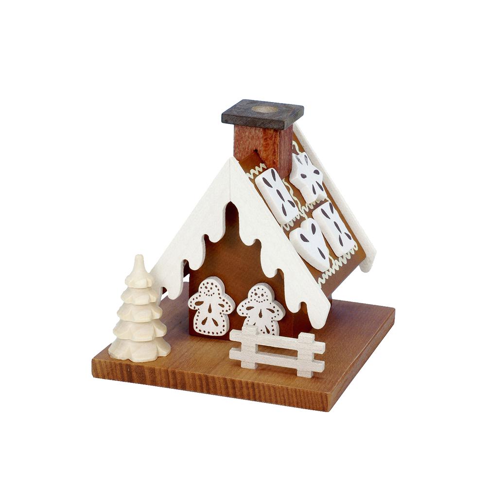 Christian Ulbricht Incense Burner - Gingerbread House (Natural) - 3.5"H x 3.5"W x 3.5"D. Picture 1