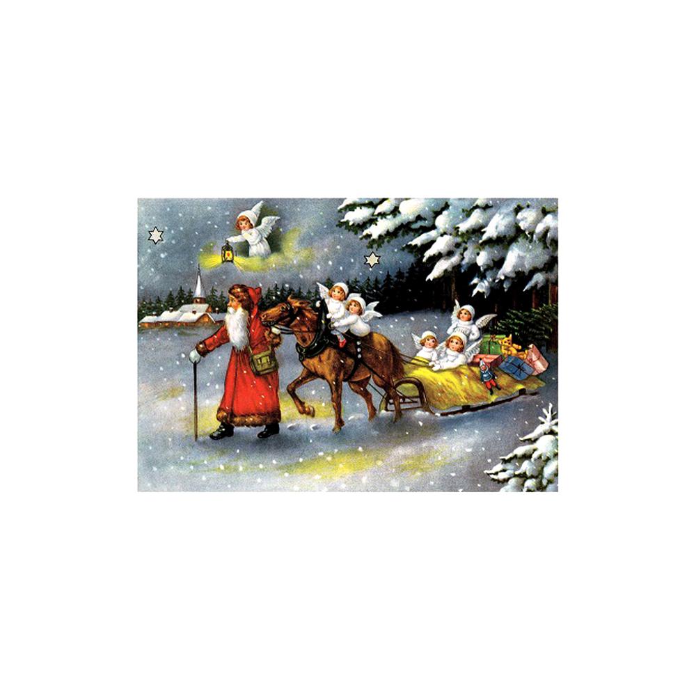 10399 - Korsch Advent - Santa and Angels - 11.75"H x 8.25"W x .1"D. Picture 1