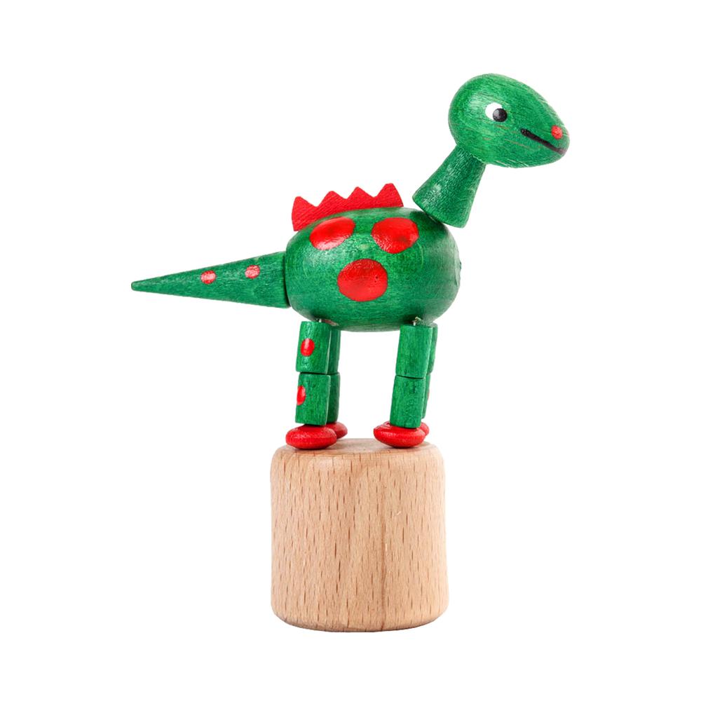 105-024-1 - Dregeno Push Toy - Green Dinosaur - 3.5"H x 1.175"W x 3"D. Picture 1