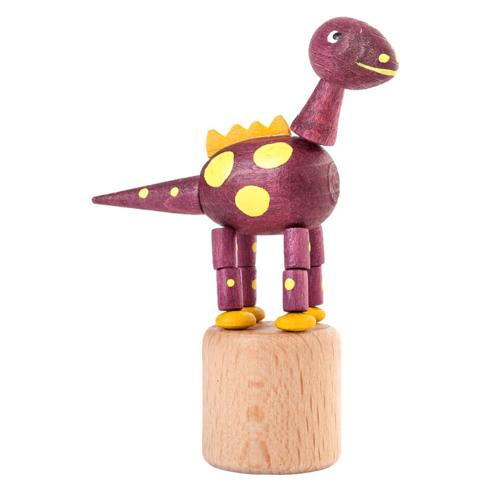 105-024-3 - Dregeno Push Toy - Purple Dinosaur - 3.5"H x 3"W x 1.25"D. Picture 1