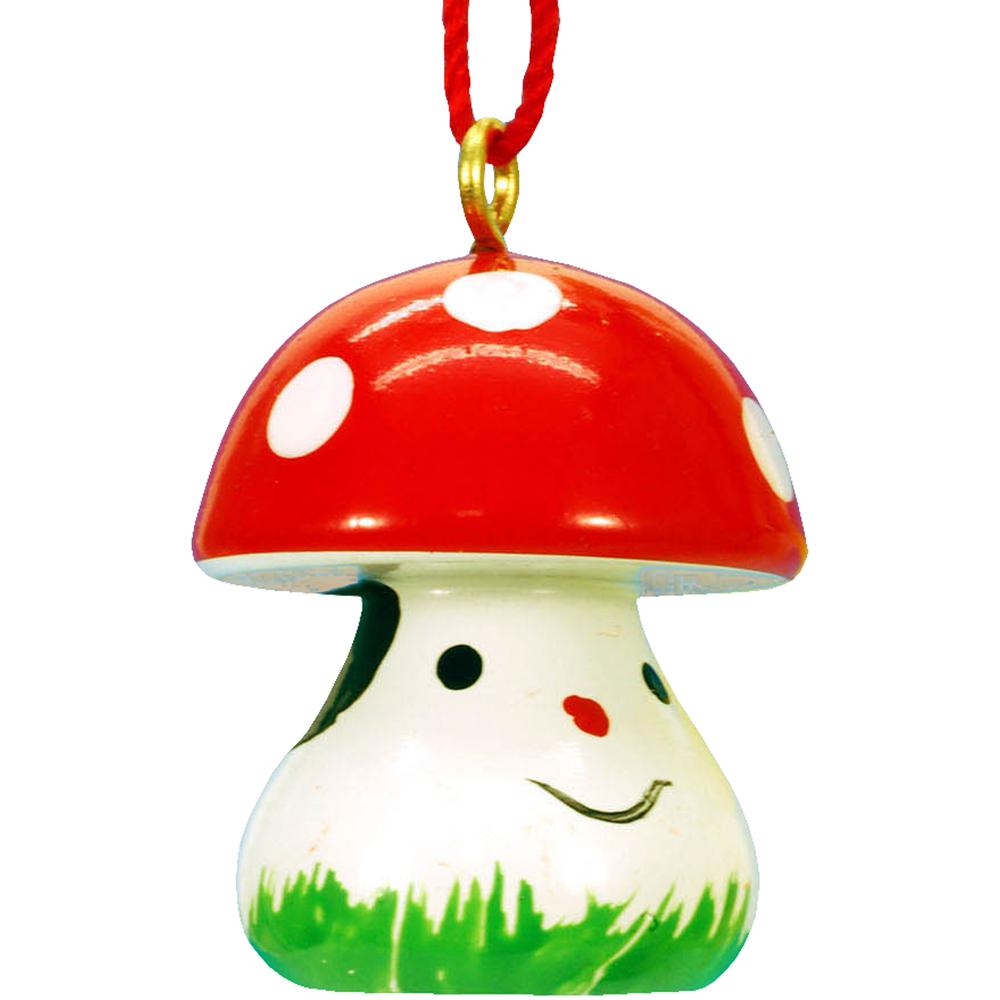 Christian Ulbricht Ornament - Mushroom with Face - 1"H x .75"W x .75"D. The main picture.