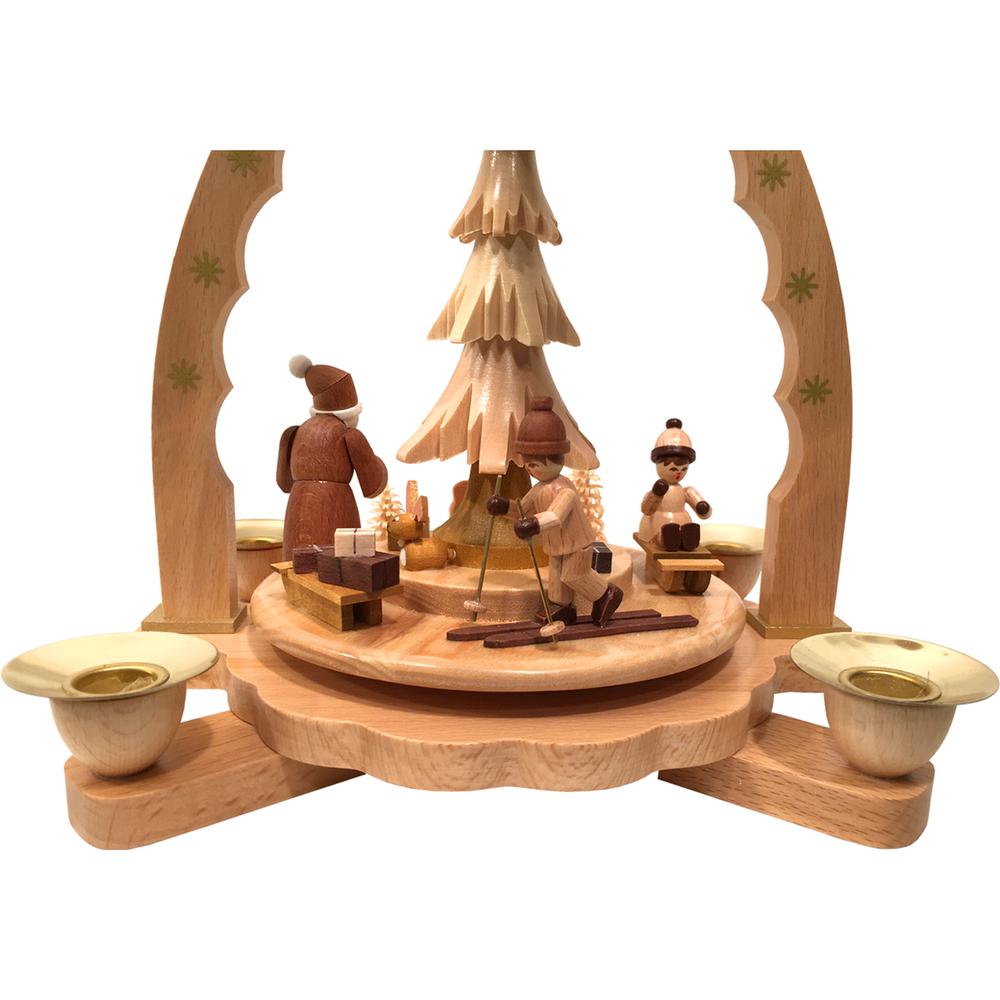 16072 - Richard Glaesser Pyramid - Santa, Children and Toys Natural - 9.5"H x 6"W x 7"D. Picture 1