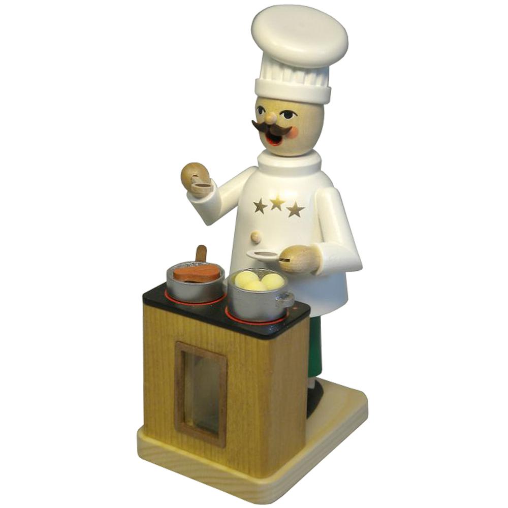 26405 - Richard Glaesser Incense Burner - Chef at Stove - 7.5"H x 3.5"W x 3.5"D. Picture 1