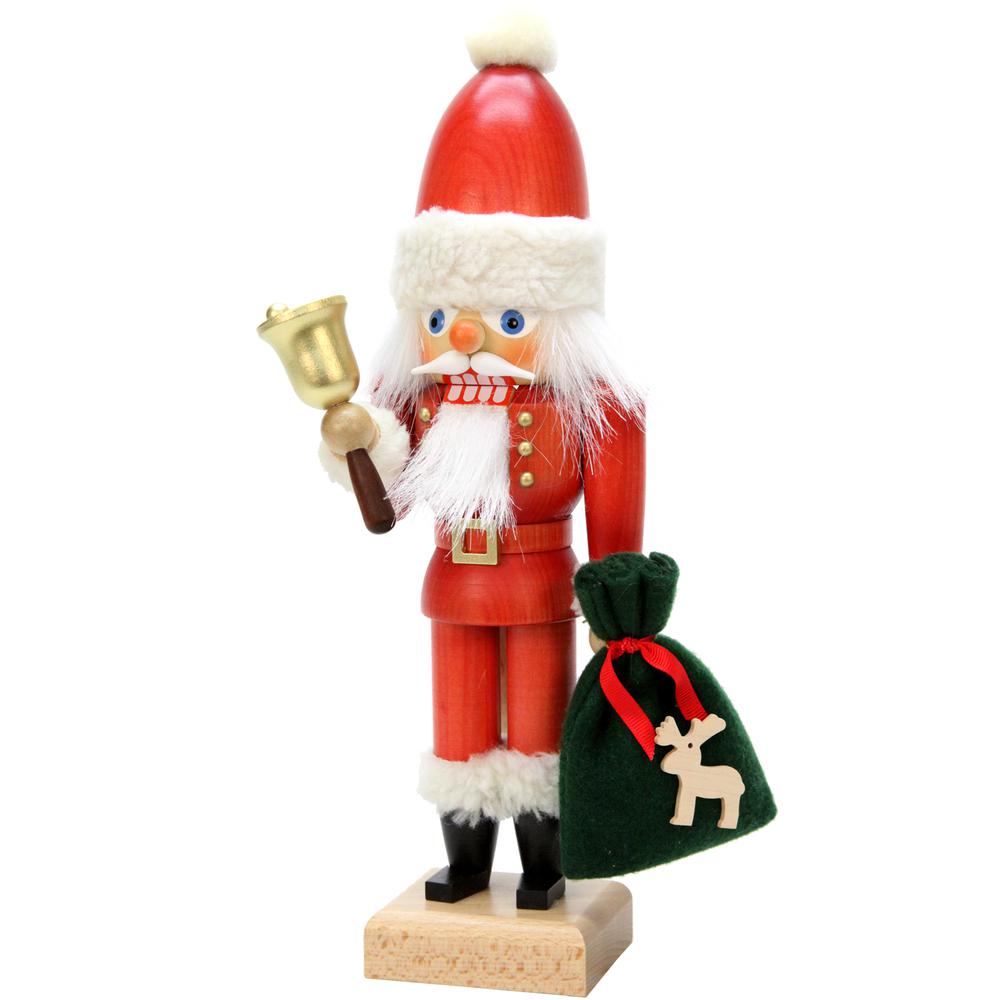 Christian Ulbricht Nutcracker - Santa with Bell - 12"H x 4"W x 3"D. Picture 1