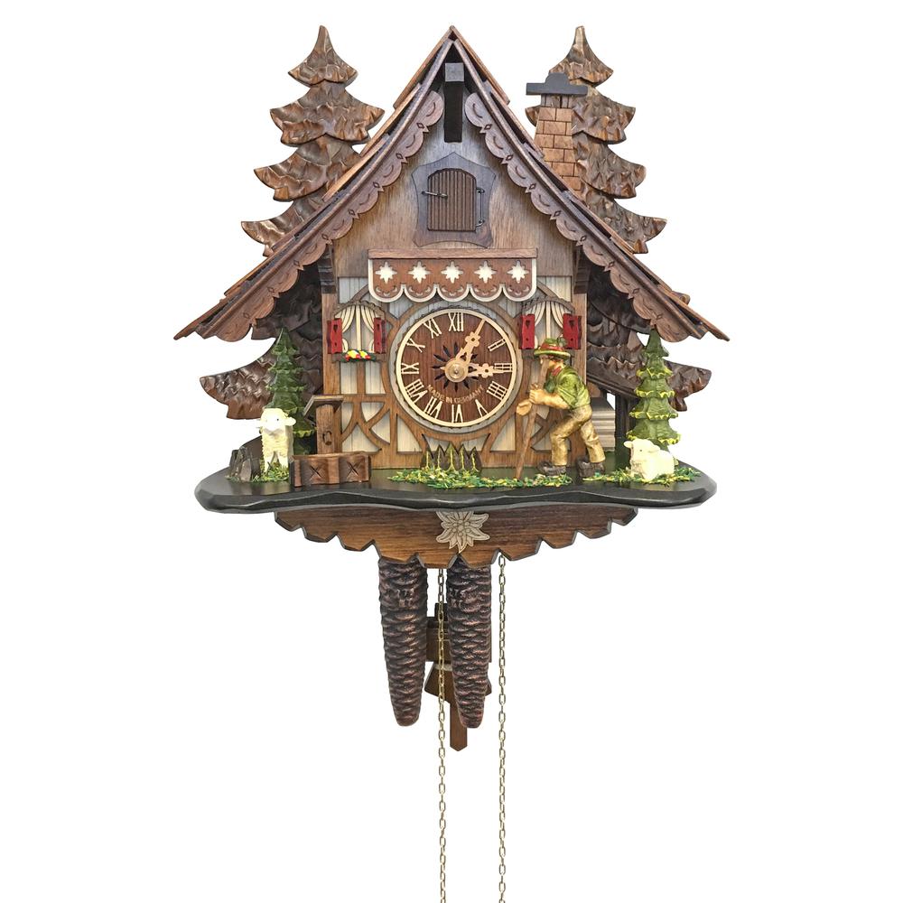 40912 - Engstler Weight-driven Cuckoo Clock - Full Size - 11"H x 12"W x 6.75"D. The main picture.