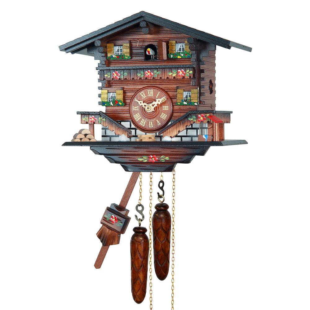 Engstler Battery-operated Cuckoo Clock - Full Size - 8.5"H x 9.25"W x 5.75"D. Picture 1