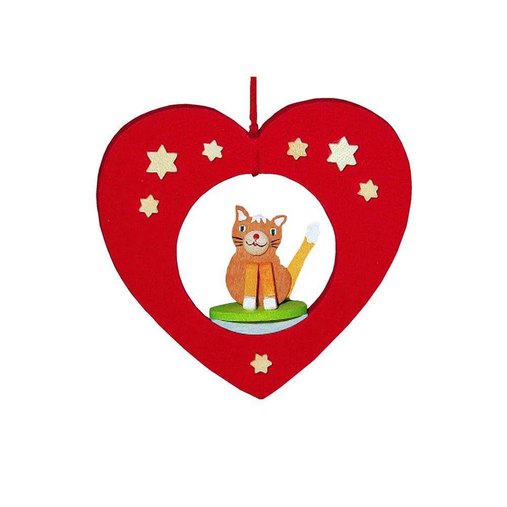 4262 - Graupner Ornament - Cat " Heart - 3"H x 3"W x .5"D. Picture 1
