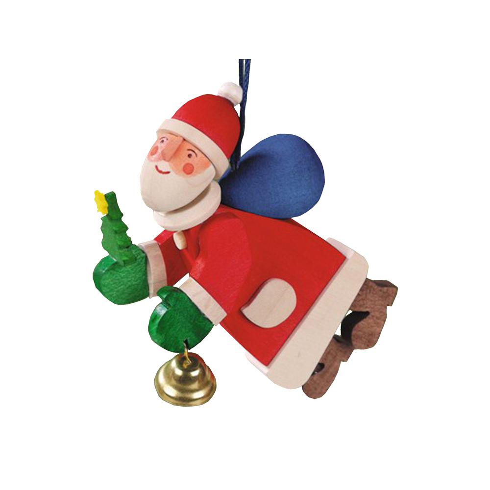 Graupner Ornament - Santa with Bell - 3.25"H x 1"W x 3"D. The main picture.