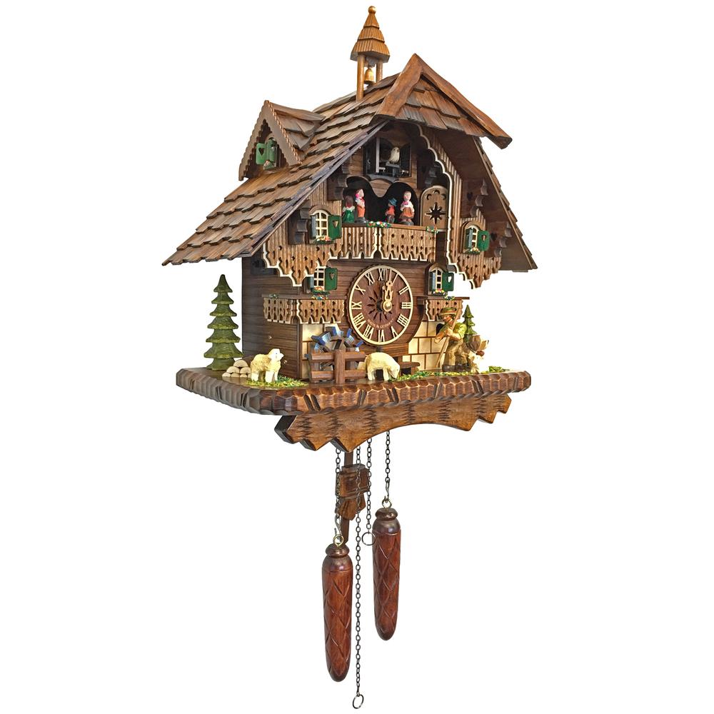 46212QMT - Engstler Battery-operated Cuckoo Clock - Full Size - 14"H x 14"W x 9"D. Picture 1