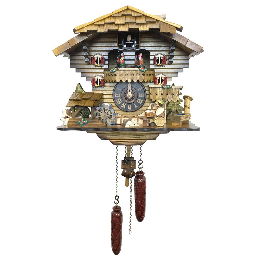 490QMT - Engstler Battery-operated Cuckoo Clock - Full Size - 11.75"H x 12.5"W x 7.5". Picture 1