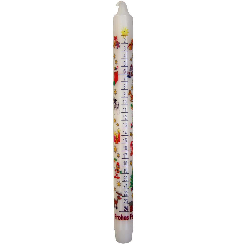 German Advent Candle - White - 12"H x 1"W x 1"D. Picture 1