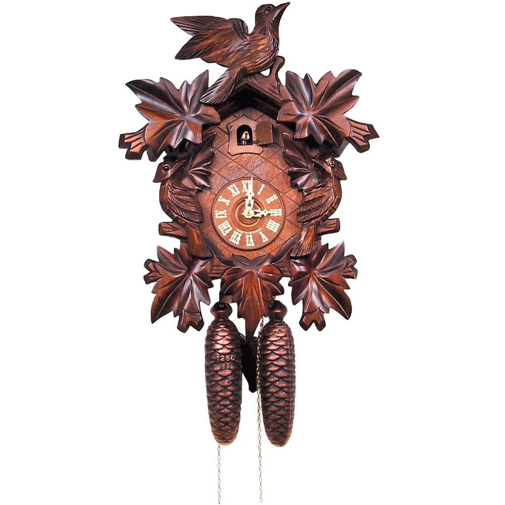 638-8 - Engstler Cuckoo Clock, Carved with 8-Day weight driven movement - Full Size - 15.5"H x 11.75"W x 6.25'. Picture 1
