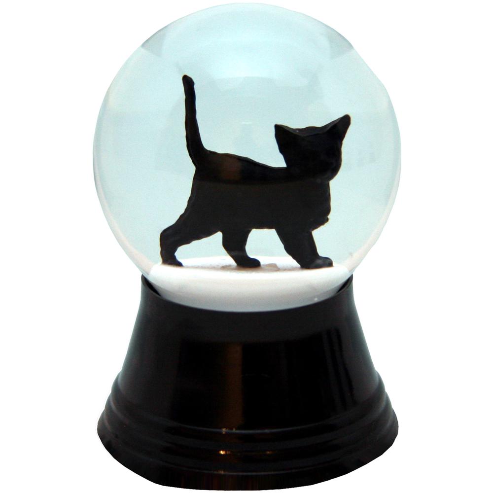 Perzy Snowglobe, Small Black Cat - 2.5"H x 1.5"W x 1.5"D. Picture 1