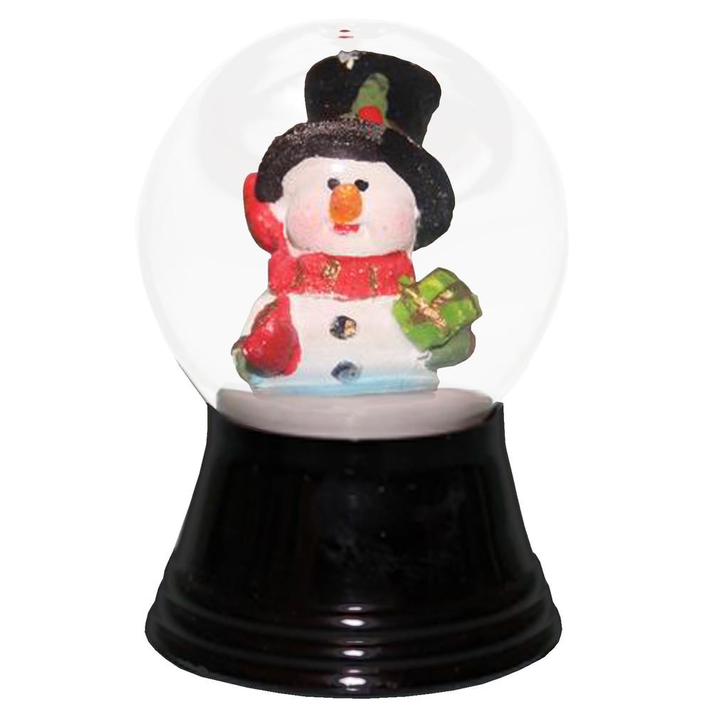 Perzy Snowglobe, Small Snowman with Scarf - 2.5"H x 1.5"W x 1.5"D. The main picture.