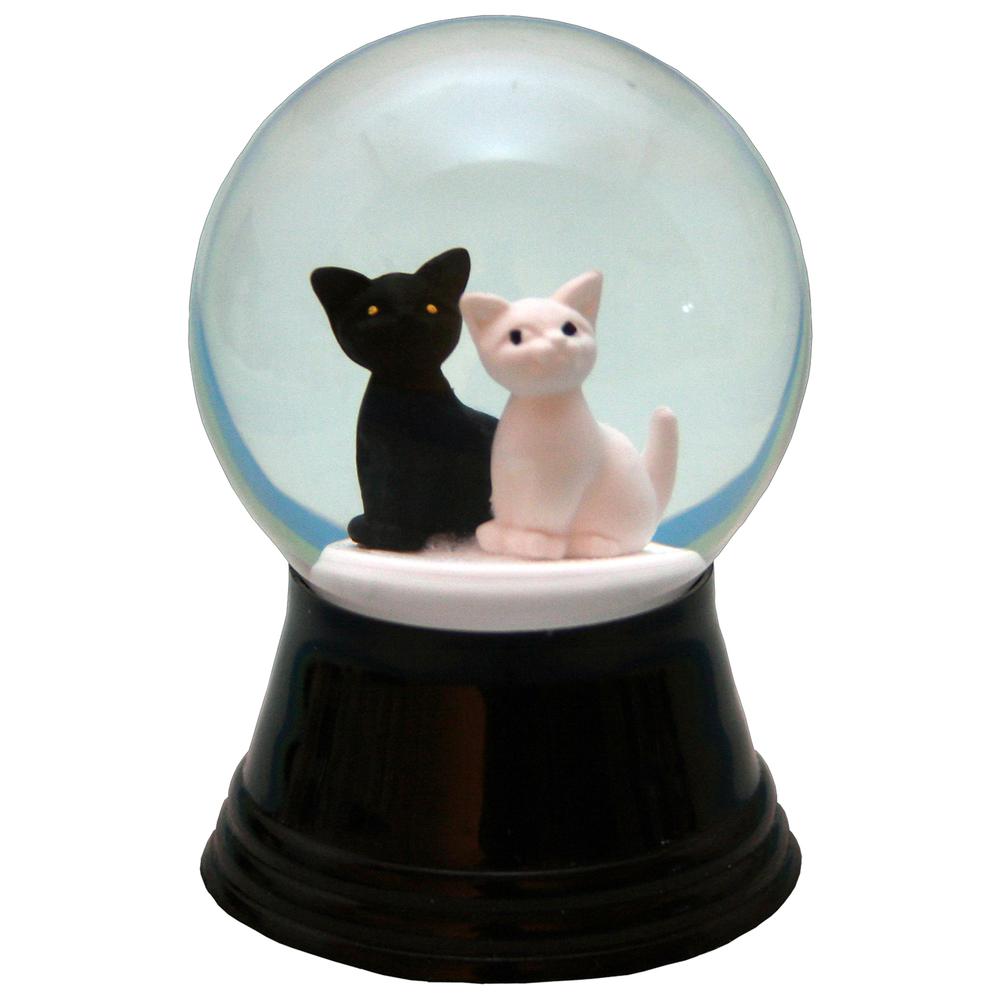 Perzy Snowglobe, Small Two Cats - 2.5"H x 1.5"W x 1.5"D. Picture 1