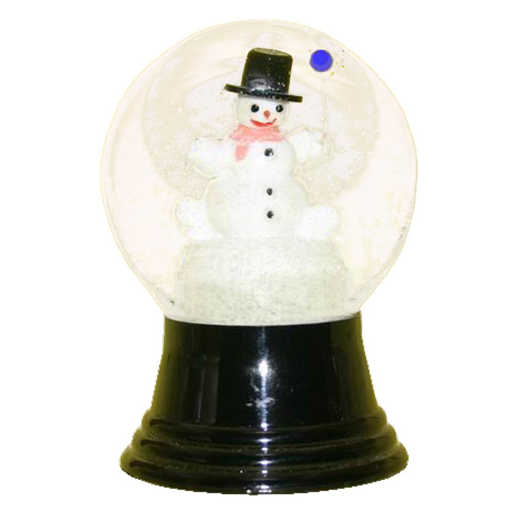 Perzy Snowglobe - Medium Snowman with Balloon - 5"H x 3"W x 3"D. Picture 1