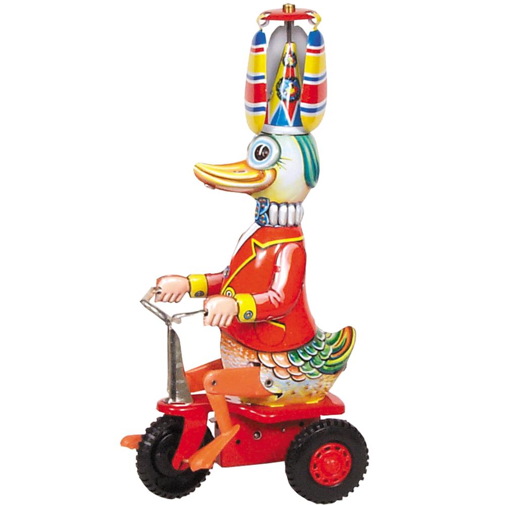 Collectible Tin Toy - Duck on Bike - 8.5"H x 3.5"W x 4.5"D. Picture 1