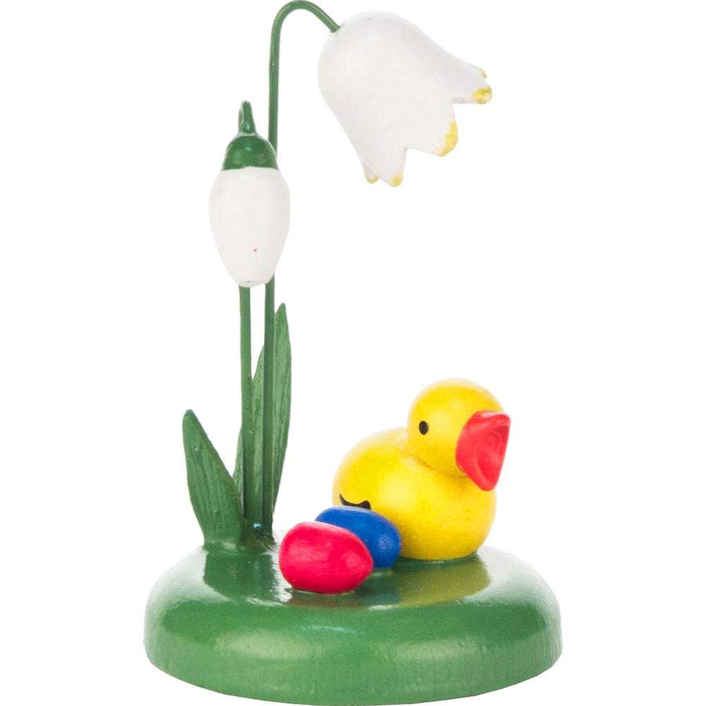 224-021-2 - Dregeno Easter Figure - Chick Under Flower - 2"H x 1.25"W x 1.25"D. Picture 1