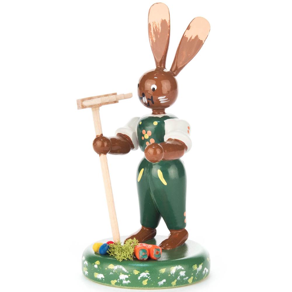 Dregeno Easter Figure - Bunny Gardener - 4.25"H x 2"W x 2"D. Picture 1