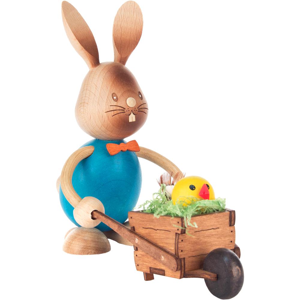 224-648-8 - Dregeno Easter Figure - Rabbit with Wheelbarrow - 5"H x 3"W x 6"D. Picture 1