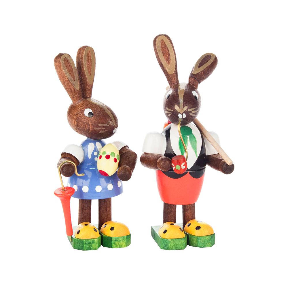 Dregeno Easter Figures - Rabbit Couple - 3"H x 1.5"W x 1.25"D. Picture 1