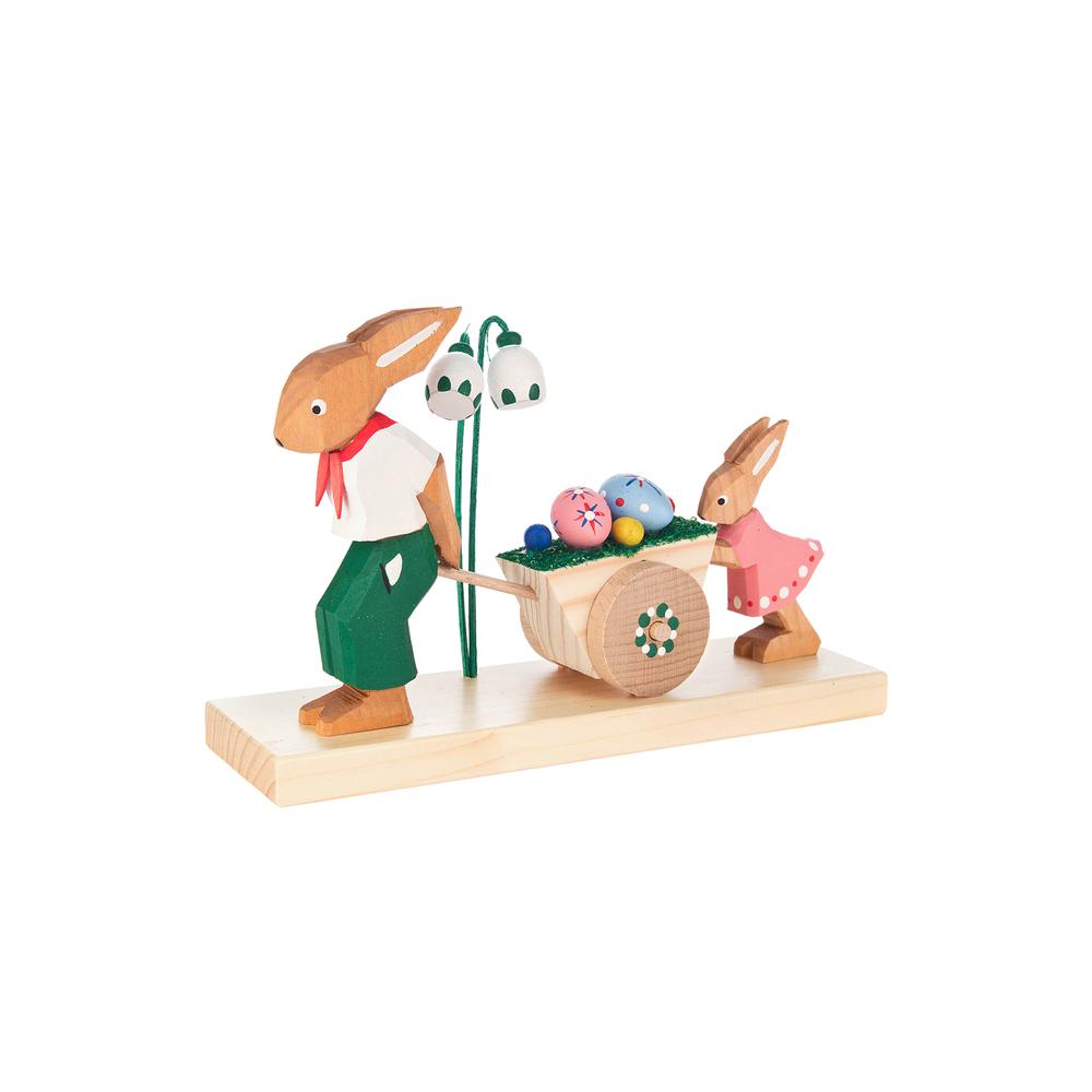 Dregeno Easter Figures - Rabbit Father and Daughter - - 4.5"H x 6.75"W x 2.25"D. Picture 1