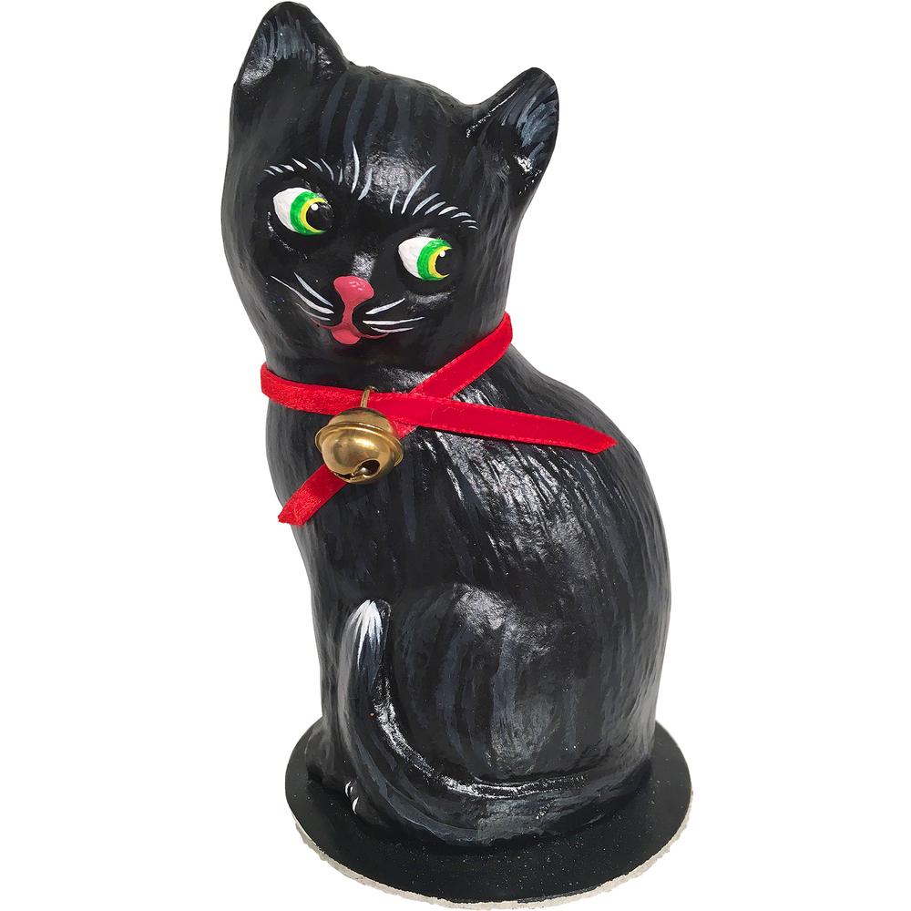 Schaller Paper Mache Candy Container - Black Cat - 6"H x 3.25"W x 3.25"D. The main picture.