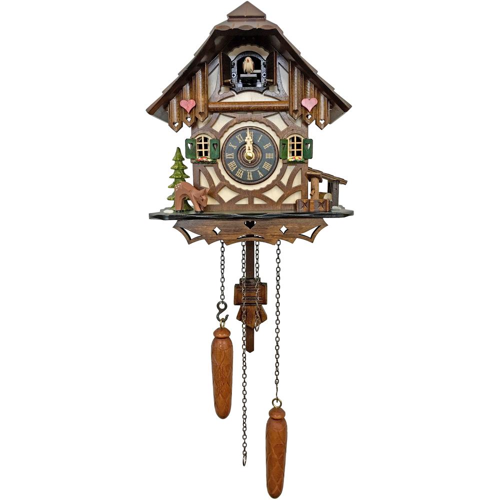 413 - Engstler Weight-driven Cuckoo Clock - Full Size - 9"H x 8.5"W x 5.5"D. Picture 2