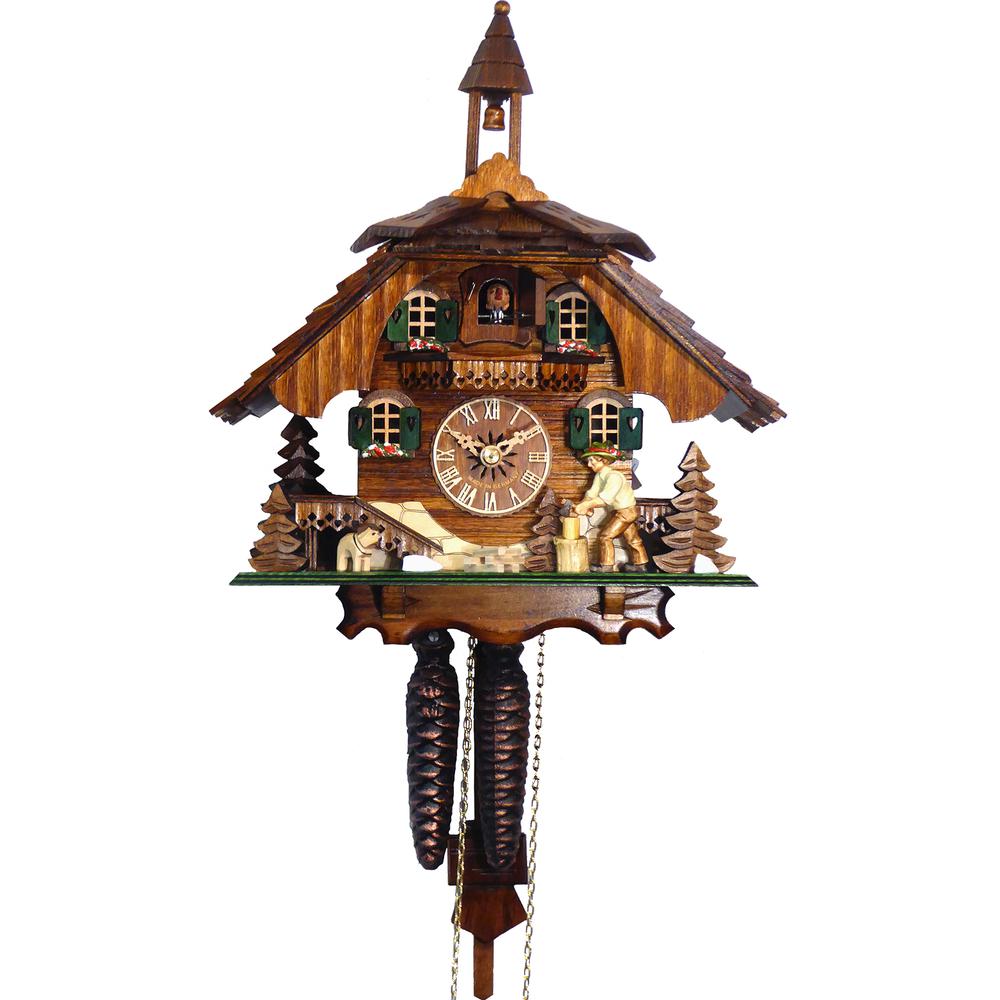 4441 - Engstler Weight-driven Cuckoo Clock - Full Size - 12"H x 10.75"W x 6.75"D. Picture 1