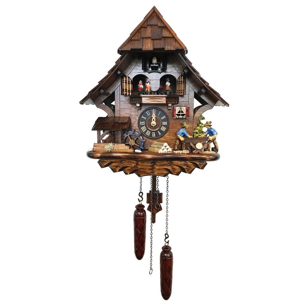 4927QMT - Engstler Battery-operated Cuckoo Clock - Full Size - 13.50"H x 12.5"W x 6"D. Picture 1