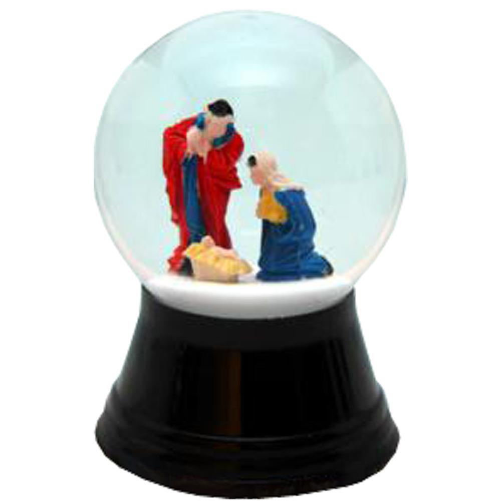 Perzy Snowglobe, Small Holy Family - 2.5"H x 1.5"W x 1.5"D. Picture 1