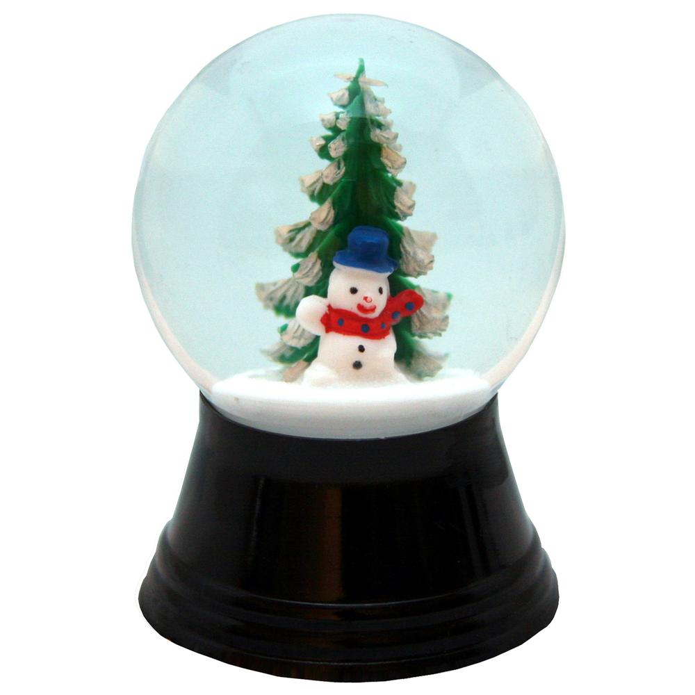 Perzy Snowglobe, Small Snowman with Tree - 2.5"H x 1.5"W x 1.5"D. Picture 1