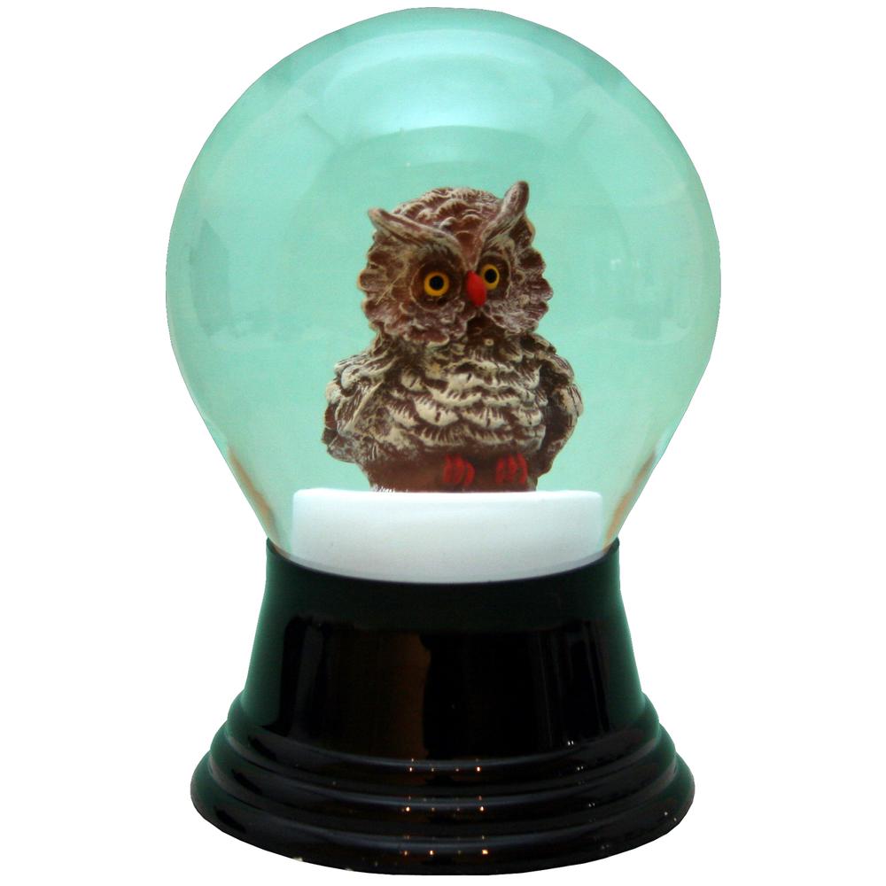 Perzy Snowglobe - Medium Owl - 5"H x 3"W x 3"D. The main picture.