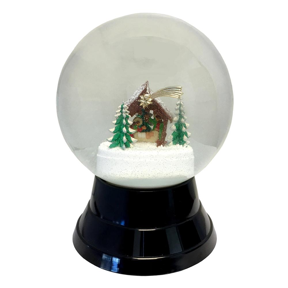 Perzy Snowglobe - Large Nativity - 7"H x 5"W x 5"D. Picture 1