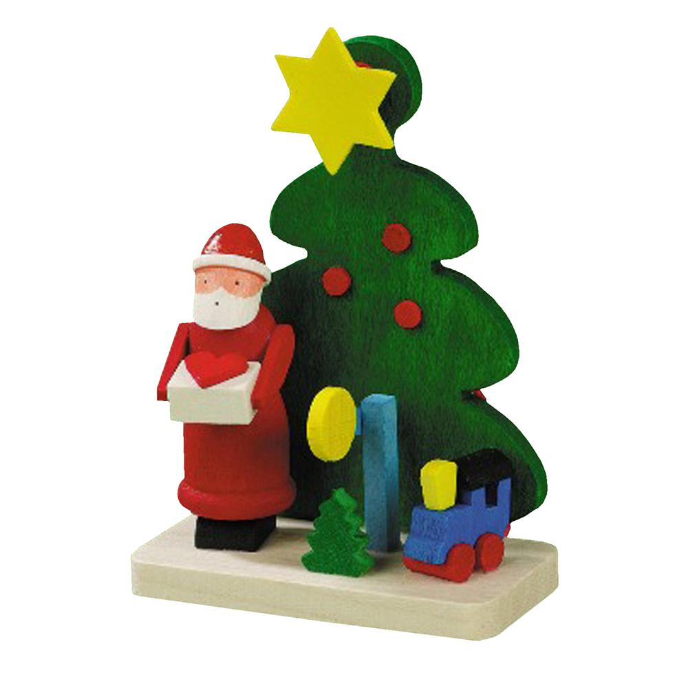 4165 - Graupner Ornament - Santa with Train/Tree - 2.5"H x 1.75"W x 1"D. Picture 1