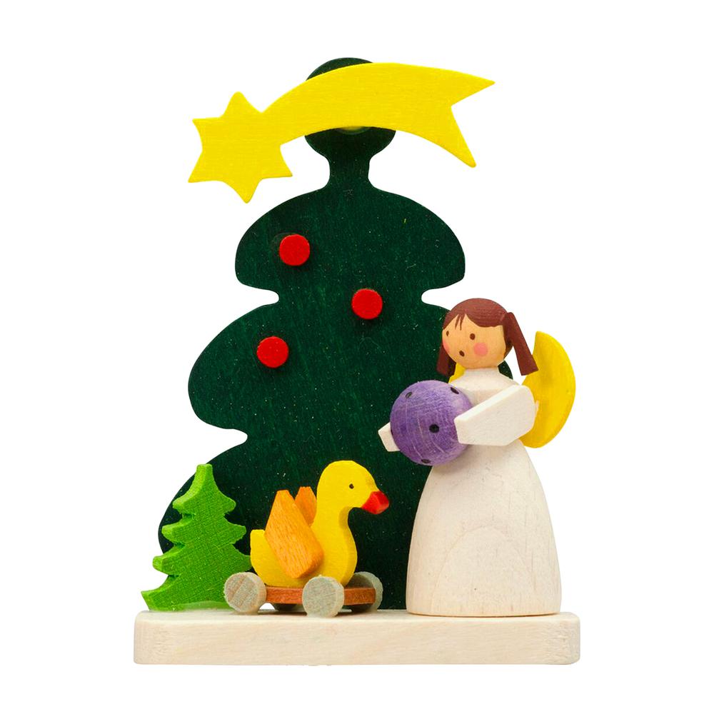 4172 - Graupner Ornament - Angel with a Toy Duck - 2.5"H x 1.75"W x 1"D. Picture 1