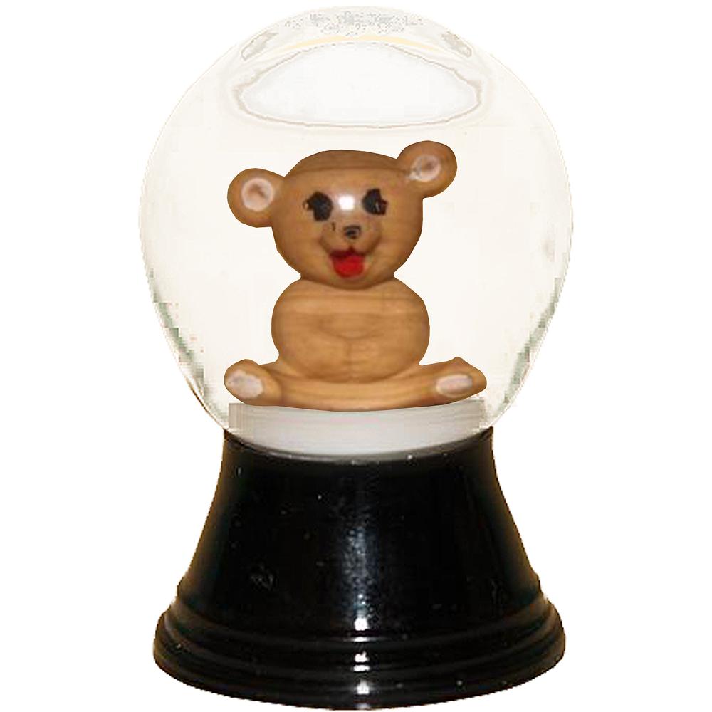 Perzy Snowglobe, Mini Teddy Bear - 1.5"H x 1"W x 1"D. Picture 1