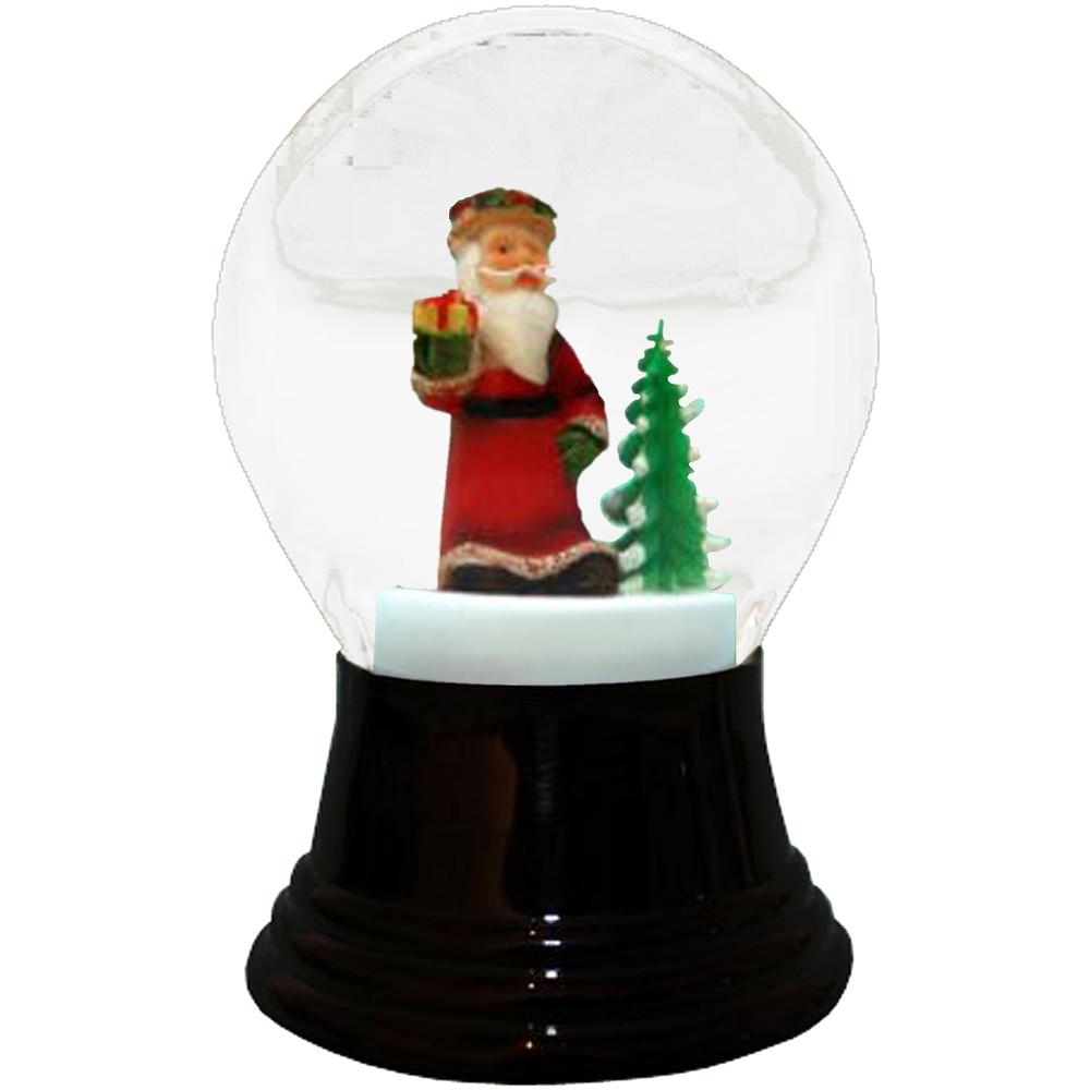 PR1552 - Perzy Snowglobe - Medium Santa with tree - 5"H x 3"W x 3"D. Picture 1